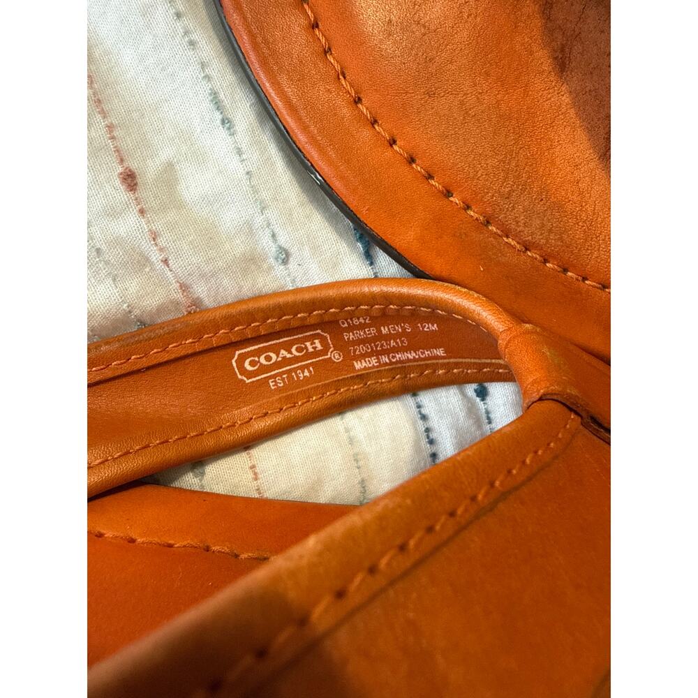 Coach Parker VTG Men’s Brown Leather Flip Flops Sandals Size 12 - Picture 3 of 6